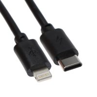 Кабель Luazon, Lightning - Type-C, 2 А, 1 м, для зарядки и синхронизации, черный Кабель Luazon, Lightning - Type-C, 2 А, 1 м, для зарядки и синхронизации, черный