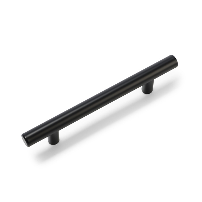 Ручка рейлинг ТУНДРА, облегчённая, d=12 мм, м/о 96/150 мм, внеш ножка, цвет черный