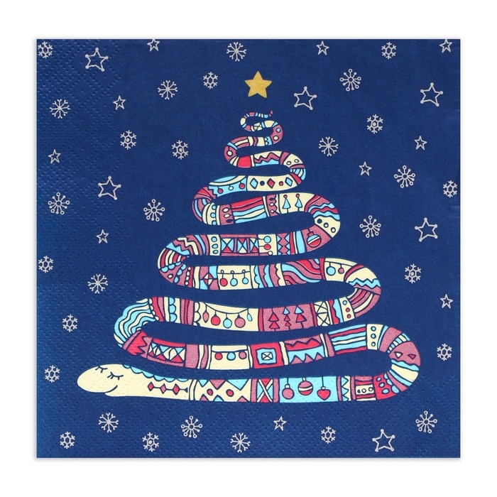 Новогодние салфетки бумажные Home Collection Сlassic &laquo;Год змеи&raquo;, 3 слоя, 33х33 см, 20 шт