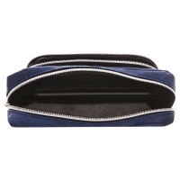 Пенал мягкий 2 отделения, 100 х 210 х 65 мм, объёмный, Calligrata, джинс