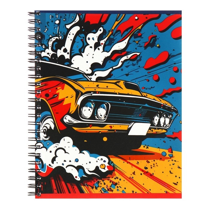 Тетрадь 80 листов в клетку на гребень Тетрадь 80 листов в клетку на гребень "Графические плакаты", обложка мелованный картон, матовая ламинация, выборочный лак, МИКС