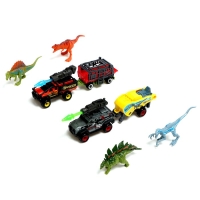 Набор металлических машинок «Дино парк», с динозаврами, стреляют пулями, МИКС Набор металлических машинок «Дино парк», с динозаврами, стреляют пулями, МИКС