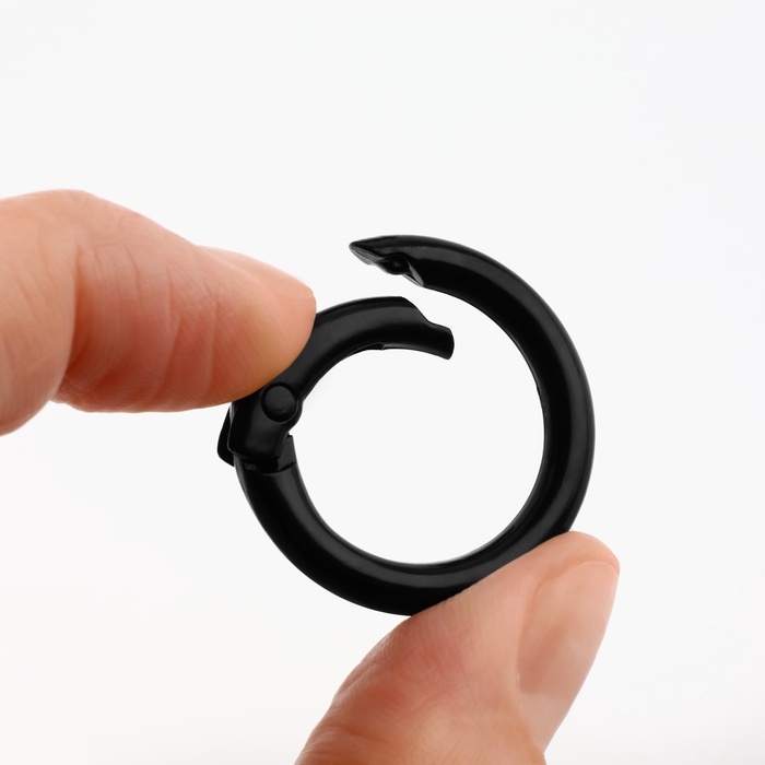 Кольцо-карабин, d = 20/28 мм, толщина - 4 мм, 5 шт, цвет чёрный Кольцо-карабин, d = 20/28 мм, толщина - 4 мм, 5 шт, цвет чёрный