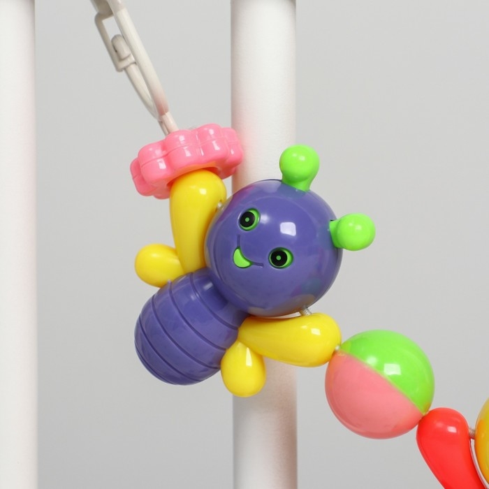 Растяжка на коляску/кроватку «Веселые бабочки», 4 игрушки, Крошка Я Растяжка на коляску/кроватку «Веселые бабочки», 4 игрушки, Крошка Я