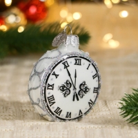 Елочное украшение "Часы круглые",, в подарочной упаковке, h-7,5 см