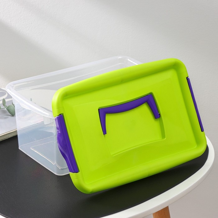 Контейнер для хранения с крышкой, 4 л, 29&times;19&times;13 см, цвет салатовый