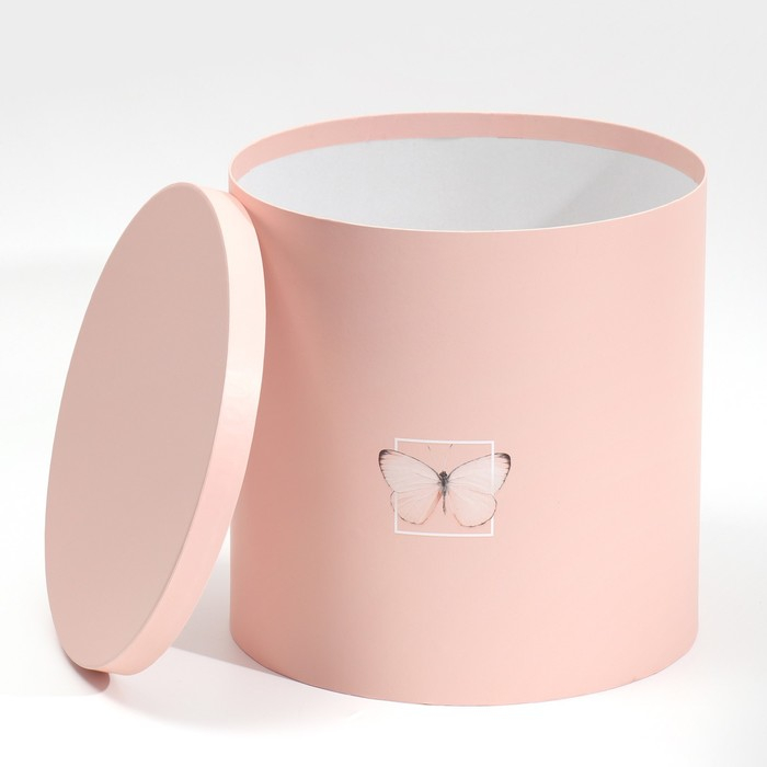 Набор круглых коробок 5 в 1, упаковка подарочная, &laquo;Бабочки&raquo;, 23 х 23 х 25 ‒ 15 х 15 х 15 см