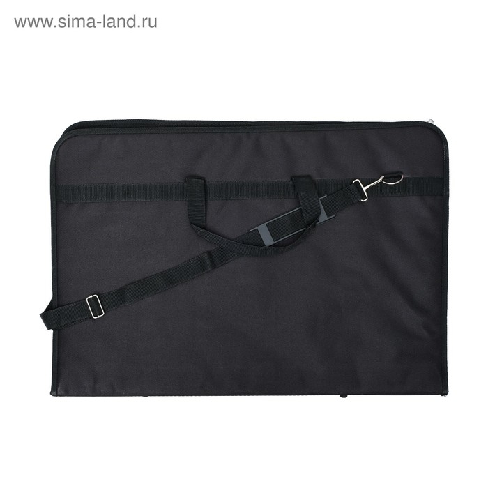 Папка для чертежей и рисунков А2, 640 х 450 х 30 мм, с ручками, текстильная, Estado, 3 кармана, цвет чёрный, Папка для чертежей и рисунков А2, 640 х 450 х 30 мм, с ручками, текстильная, Estado, 3 кармана, цвет чёрный,