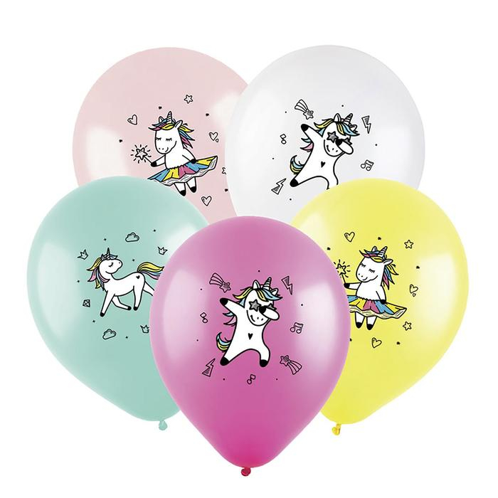 Шар латексный 12" &laquo;Милый единорог&raquo;, пастель, набор 100 шт., цвета МИКС