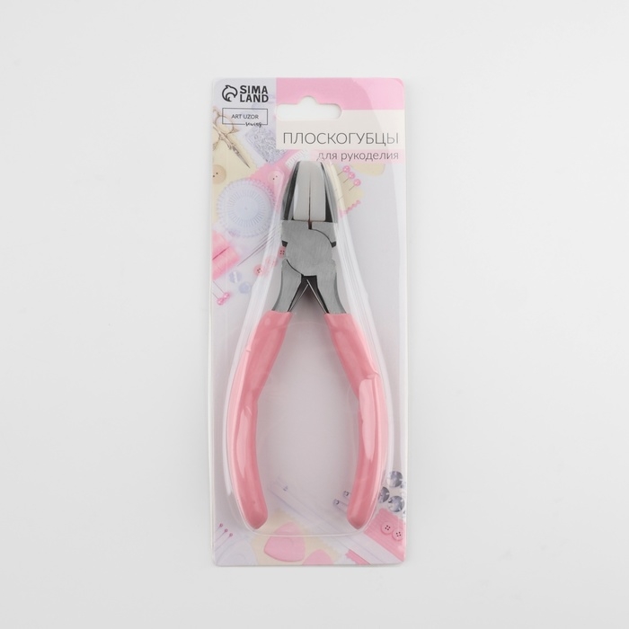 Плоскогубцы с нейлоновыми насадками, для рукоделия, 14 × 6,5 см, цвет серебряный/розовый Плоскогубцы с нейлоновыми насадками, для рукоделия, 14 × 6,5 см, цвет серебряный/розовый