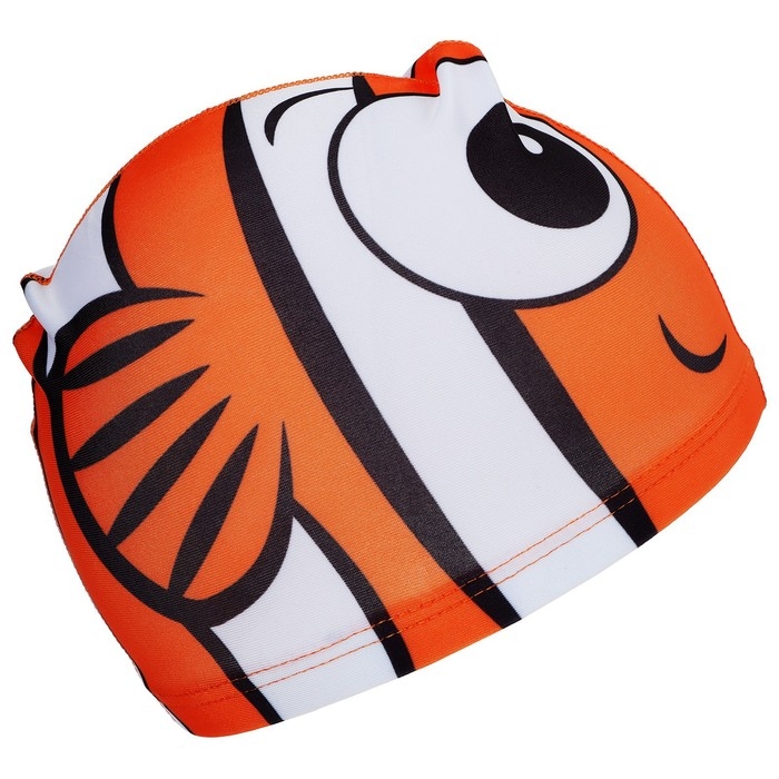 Шапочка для плавания детская &laquo;Рыбка&raquo;, тканевая, обхват 46-52 см, цвет оранжевый