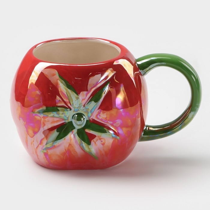 Кружка керамическая &laquo;Помидор&raquo;, 400 мл, цвет красный