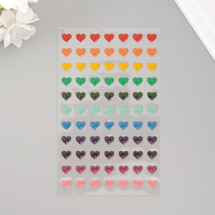 Наклейка пластик "Палитра сердечек" 20х9 см