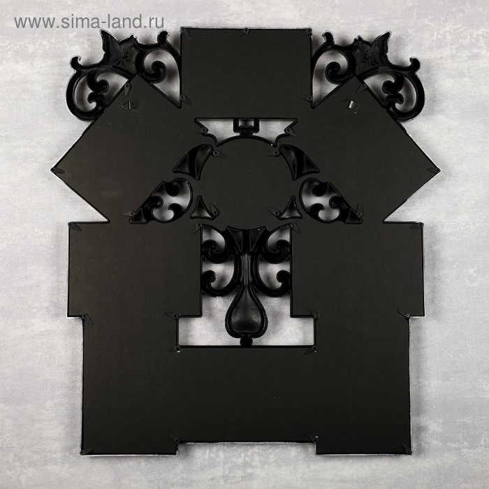 Фоторамка пластик на 9 фото 10х10, 10х15 см Фоторамка пластик на 9 фото 10х10, 10х15 см "Узоры" тёмное серебро 54х49 см