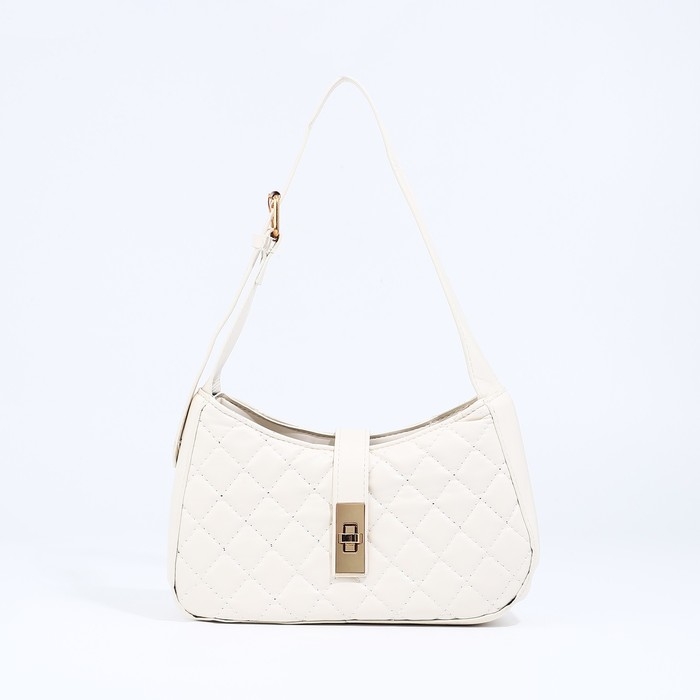 Сумка-багет на молнии, цвет белый