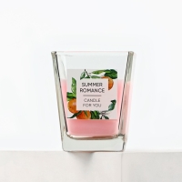 Свеча ароматическая в стекле &laquo;Summer romance&raquo;: дыня, 6,8 х 8 см.