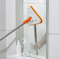 Окномойка фигурная Raccoon, стальная ручка, 2 секции, 102 см, насадка из микрофибры 20×15 см Окномойка фигурная Raccoon, стальная ручка, 2 секции, 102 см, насадка из микрофибры 20×15 см