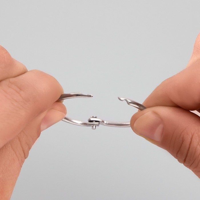 Кольца для творчества (фотоальбомов) "Серебро" внутр. d= 3 см внешн. d=3,4 см н-р 10 шт