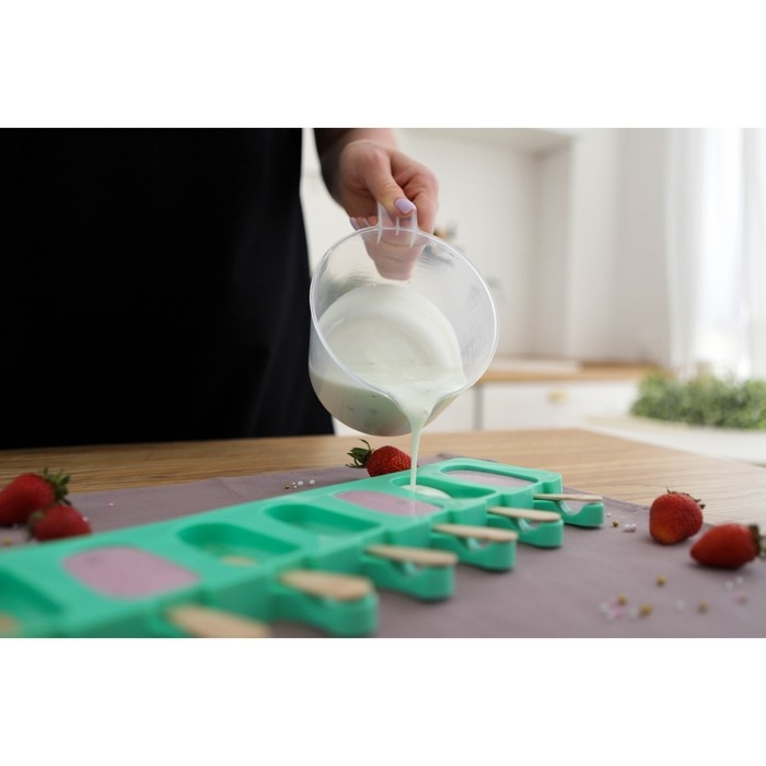 Форма для мороженого Доляна «Эскимо», силикон, 42×12 см, 8 ячеек (6,8×3,8 см), цвет МИКС Форма для мороженого Доляна «Эскимо», силикон, 42×12 см, 8 ячеек (6,8×3,8 см), цвет МИКС