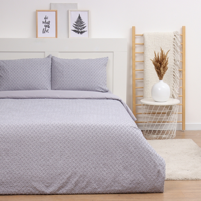 Постельное бельё LoveLife Tufting дуэт Постельное бельё LoveLife Tufting дуэт "Квадрат" 143*215см-2шт,230*240см,50*70см-2шт, цвет серо-сиреневый