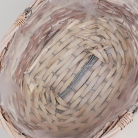 Кашпо &laquo;Цветы&raquo;, с ручкой, бежевое, 24х15х9/15 см