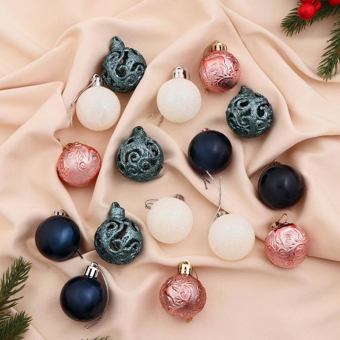 Набор шаров пластик d- 4 см, 16 шт Набор шаров пластик d- 4 см, 16 шт "Торжество" микс