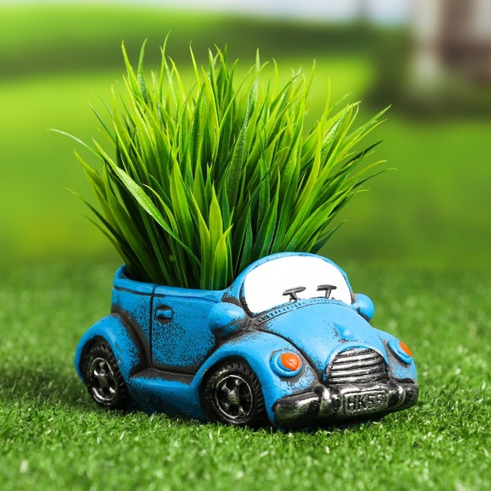 Горшок Горшок "Машинка" синий, 14х9х7,5см