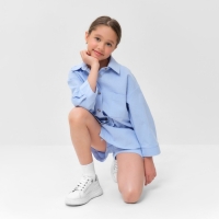 Костюм для девочки (рубашка и шорты) MINAKU, цвет голубой, рост 146-152 см Костюм для девочки (рубашка и шорты) MINAKU, цвет голубой, рост 146-152 см