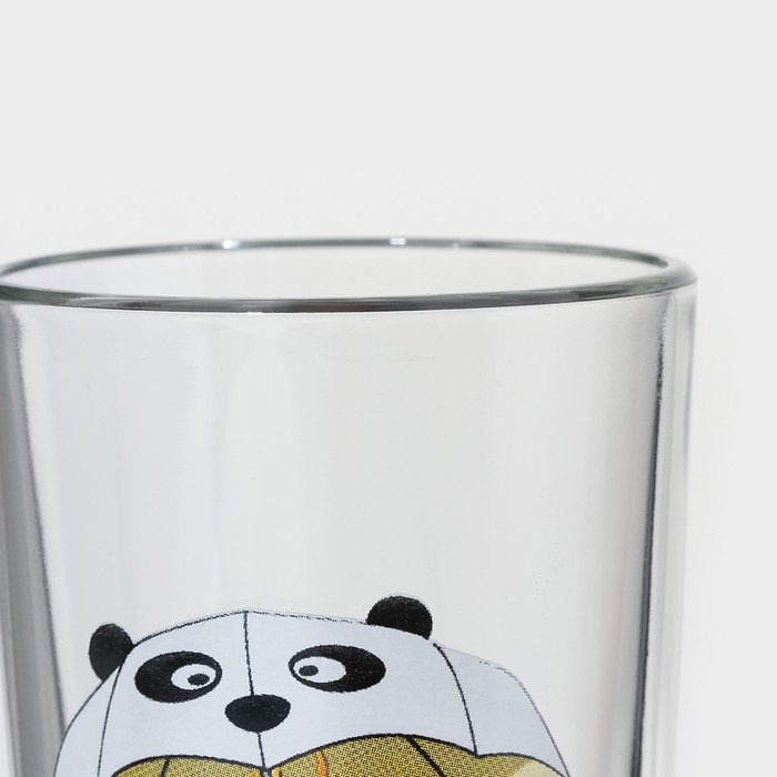 Набор стаканов &laquo;Веселые зверюшки&raquo;, стеклянный, 230 мл, рисунок микс