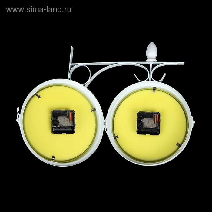 Часы настенные двусторонние, на подвесе Часы настенные двусторонние, на подвесе "Розы", бесшумные, циферблат d-17 см, 40 х 32 см