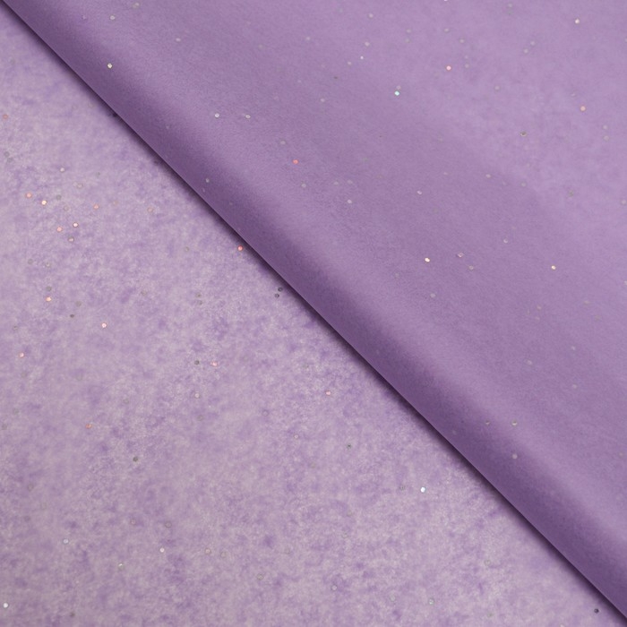 Бумага упаковочная тишью, Бумага упаковочная тишью, "Конфетти", сиреневая, 50см х 10 м
