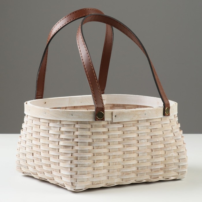 Набор корзин плетеных, 23х19x11/25 см, 18х14,5x10/21 см, 2 шт, белый, секвойя Набор корзин плетеных, 23х19x11/25 см, 18х14,5x10/21 см, 2 шт, белый, секвойя