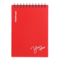 Блокнот на спирали A6 80 листов, клетка, ErichKrause "Words" пластиковая обложка шелкография, блок офсет белизна 100%, красный Блокнот на спирали A6 80 листов, клетка, ErichKrause "Words" пластиковая обложка шелкография, блок офсет белизна 100%, красный
