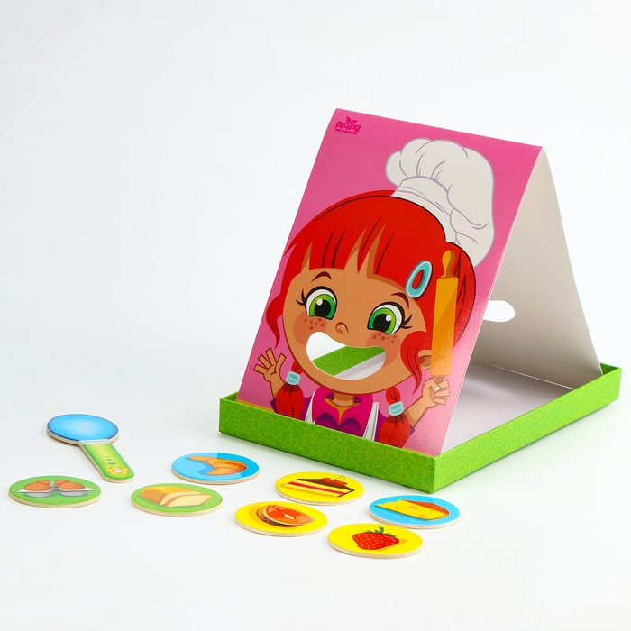 Развивающая игра &laquo;Накорми меня&raquo; (2 основы+ ложка+ 24 элемента)