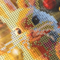 Алмазная мозаика на новый год с частичным заполнением на холсте &laquo;Зайчик&raquo;, 15 х 21 см, новогодний набор для творчества