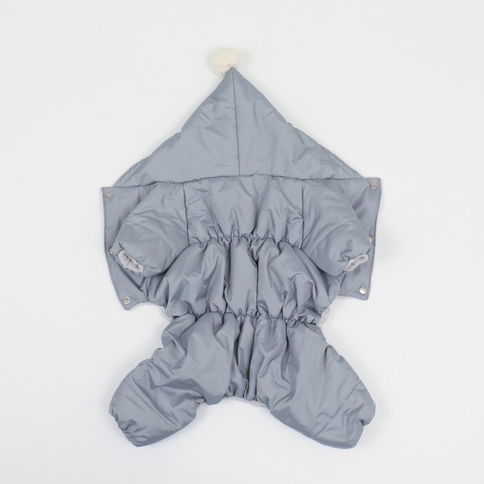 Комбинезон зимний для животных, флис, 2XL (ДС 34-36, ОШ 34-36, ОГ 44-48 см), серый