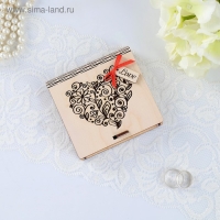 Шкатулка под кольца "Любовь", неокрашенная, 10х9,5х2,6 см Шкатулка под кольца "Любовь", неокрашенная, 10х9,5х2,6 см