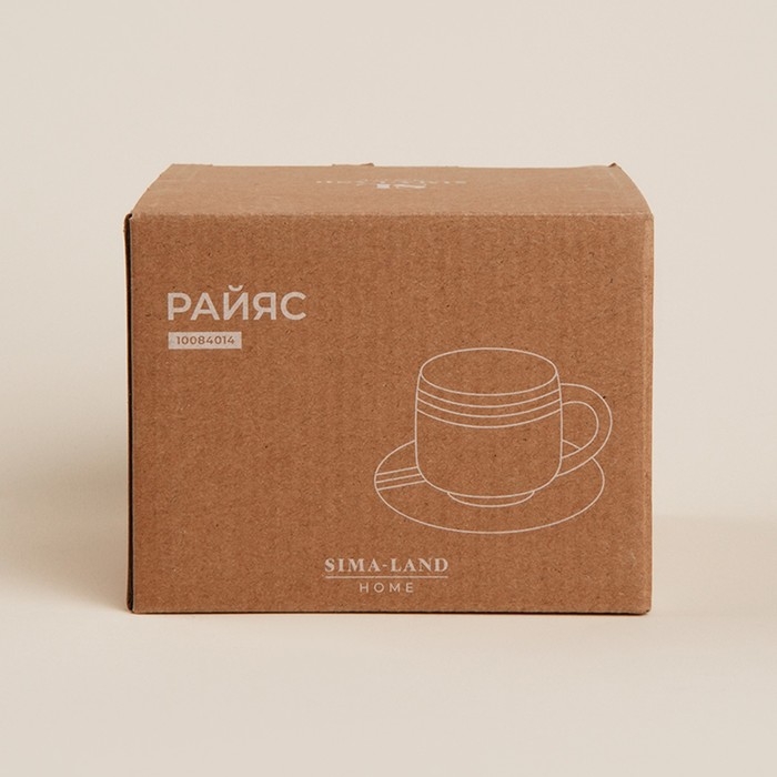 Чайная пара керамическая SL Home «Райяс», 2 предмета: чашка 230 мл, блюдце d=12,5 см, цвет бежевый Чайная пара керамическая SL Home «Райяс», 2 предмета: чашка 230 мл, блюдце d=12,5 см, цвет бежевый