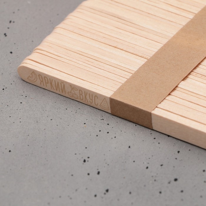 Палочки для мороженого деревянные &laquo;Яркий вкус&raquo;, набор 50 шт, 11.4 х 1 см