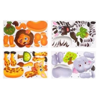 Конструктор винтовая мозаика &laquo;Животные сафари&raquo;, 4 карточки, 3 инструмента