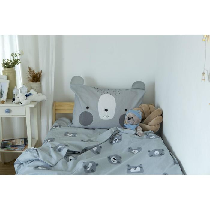 Постельное белье &laquo;Этель&raquo; 1,5 сп Gray bear 143х215 см, 150х214 см, 50х70 см -1 шт
