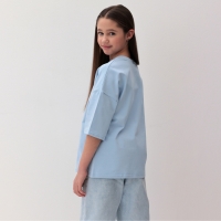 Футболка детская MINAKU: Exclusive print, цвет голубой, рост 116 см