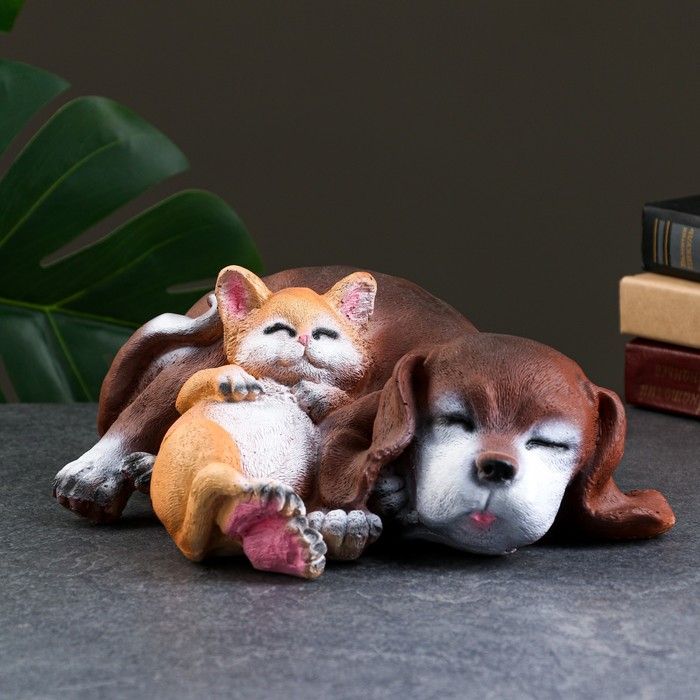 Садовая фигура Садовая фигура "Лучшие друзья" 23х27х11см, рыжий и коричневый