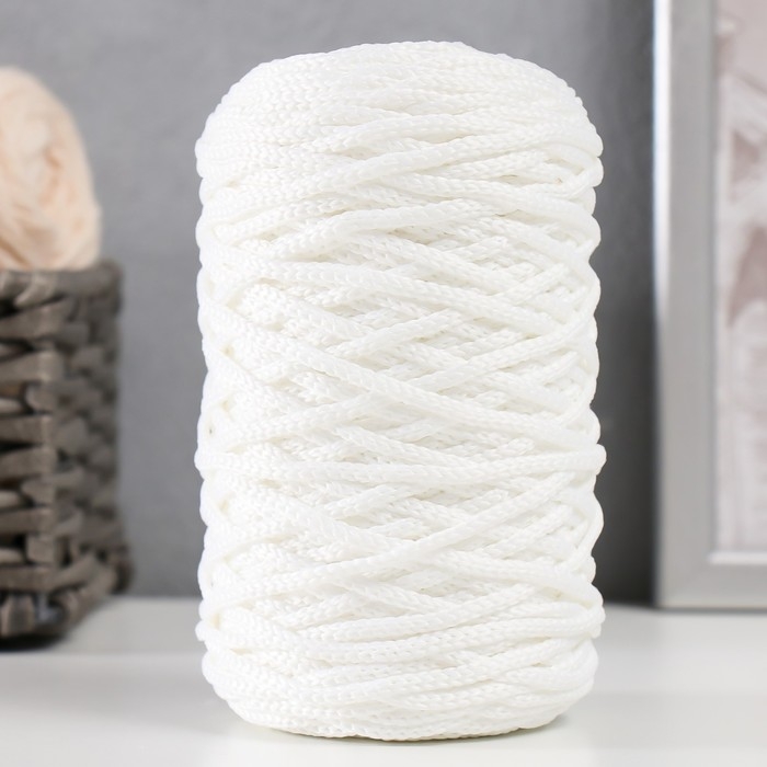 Шнур для вязания 100% полиэфир 3мм 100м/200&plusmn;20гр (01-белый)