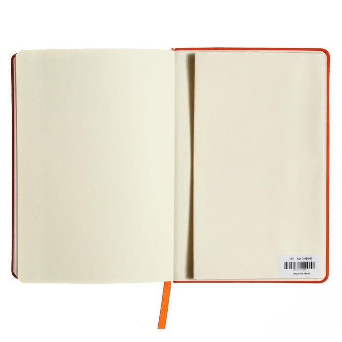 Ежедневник недатированный А5, 160 листов MEGAPOLIS VELVET, твёрдая обложка, искусственная кожа, ляссе, на резинке, тонированный блок 70 г/м2, оранжевый