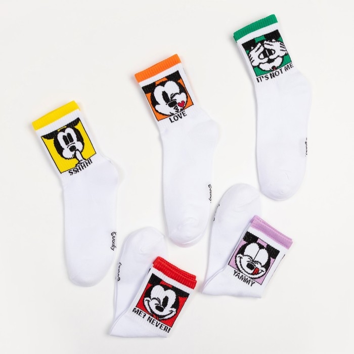 Набор носков "Mickey Mouse", Микки Маус, 5 пар, 25-27 см