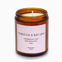 Свеча в банке ароматическая "Tоbacco & bay leaf", хвоя, кедр, табак, 250 мл Свеча в банке ароматическая "Tоbacco & bay leaf", хвоя, кедр, табак, 250 мл