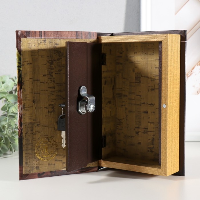 Сейф-книга дерево, кожзам "Дизайн интерьера" 21х13х5 см