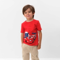 Футболка детская Disney "Тачки", рост 98-104 (30), красный Футболка детская Disney "Тачки", рост 98-104 (30), красный