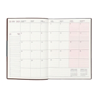 Еженедельник датир 2025г мягк обл иск кож А6+ 80л ESCALADA, тис ф, кр бл 70 г/м&sup2;, кор-ый